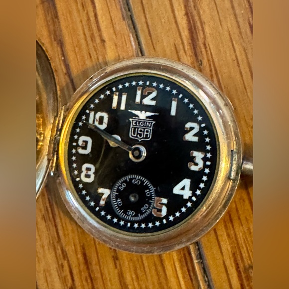 Antique Gold Elgin Pocket Watch Pendant - Picture 8 of 8